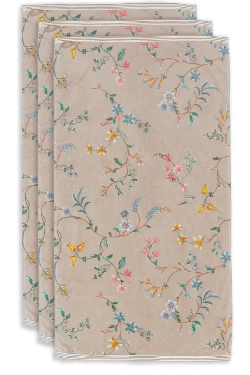 Badhanddoek Set/3 Les Fleurs 55X100 Cm<Pip Studio Sale