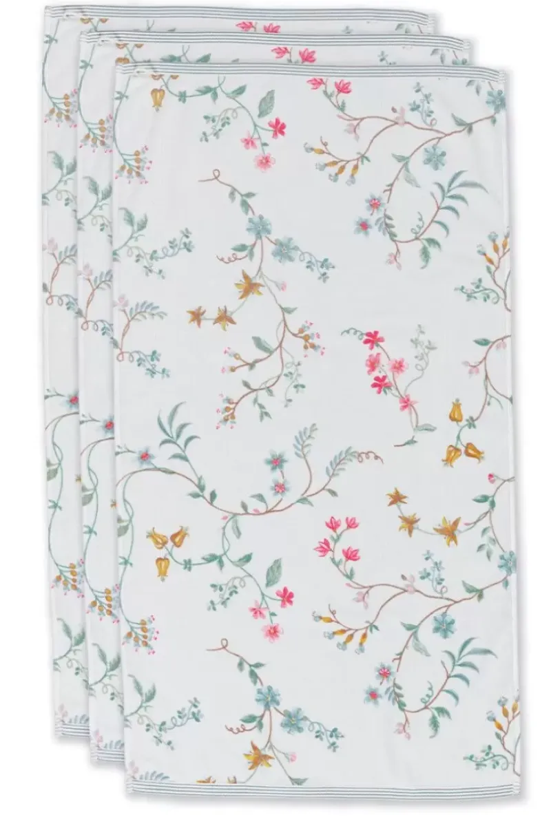 Badhanddoek Set/3 Les Fleurs 55X100 Cm<Pip Studio Clearance