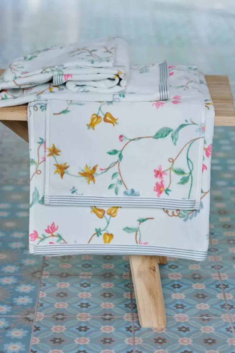 Badhanddoek Set/3 Les Fleurs 55X100 Cm<Pip Studio Clearance