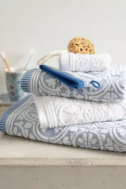 Badhanddoek Set/3 Tile De Pip Blauw 55X100 Cm<Pip Studio Online