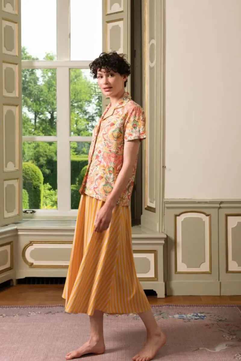 Blouse Korte Mouw Kyoto Festival Geel<Pip Studio Online