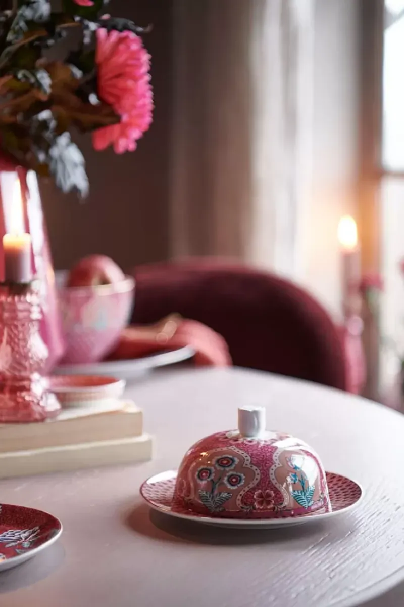 Flower Festival Botervloot Rond Deco Donker<Pip Studio Online
