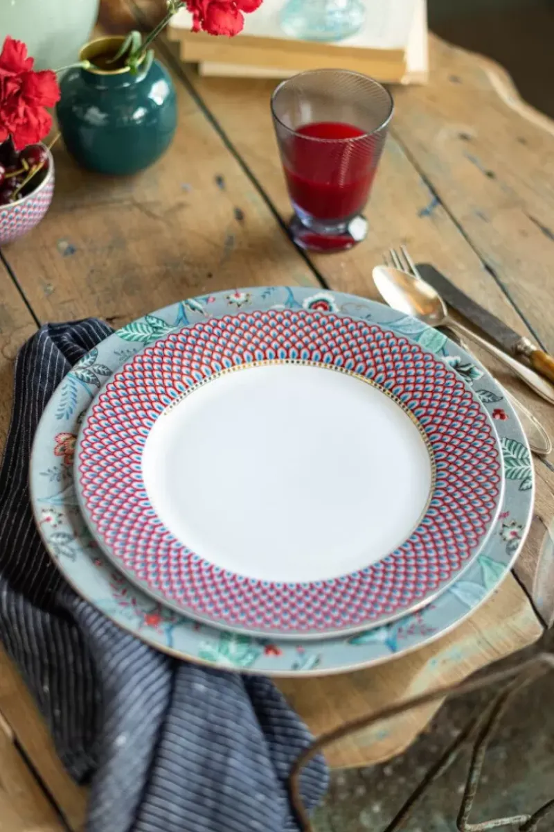 Flower Festival Dinerbord Rood/Lichtblauw 26.5 Cm<Pip Studio Hot