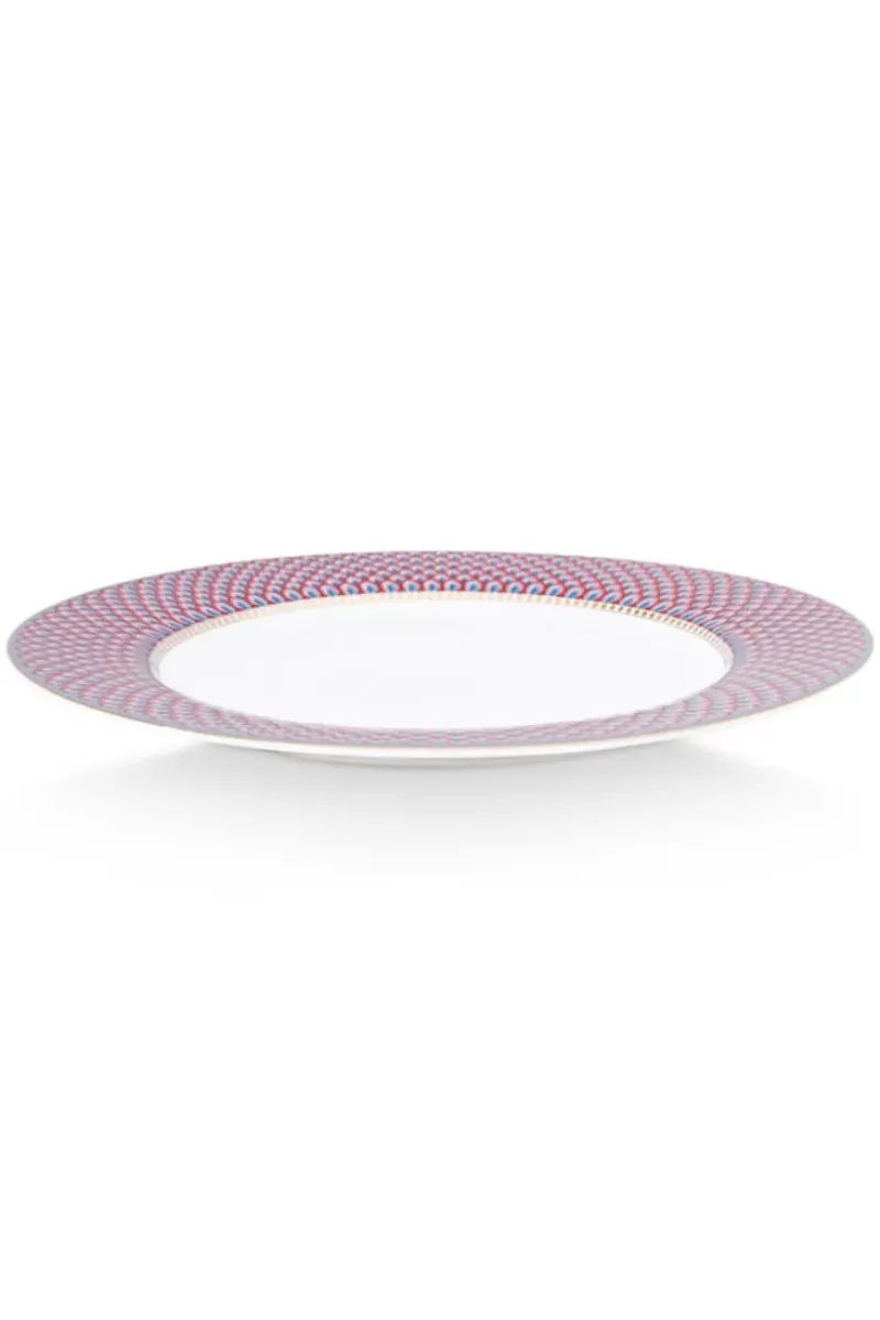 Flower Festival Dinerbord Rood/Lichtblauw 26.5 Cm<Pip Studio Hot