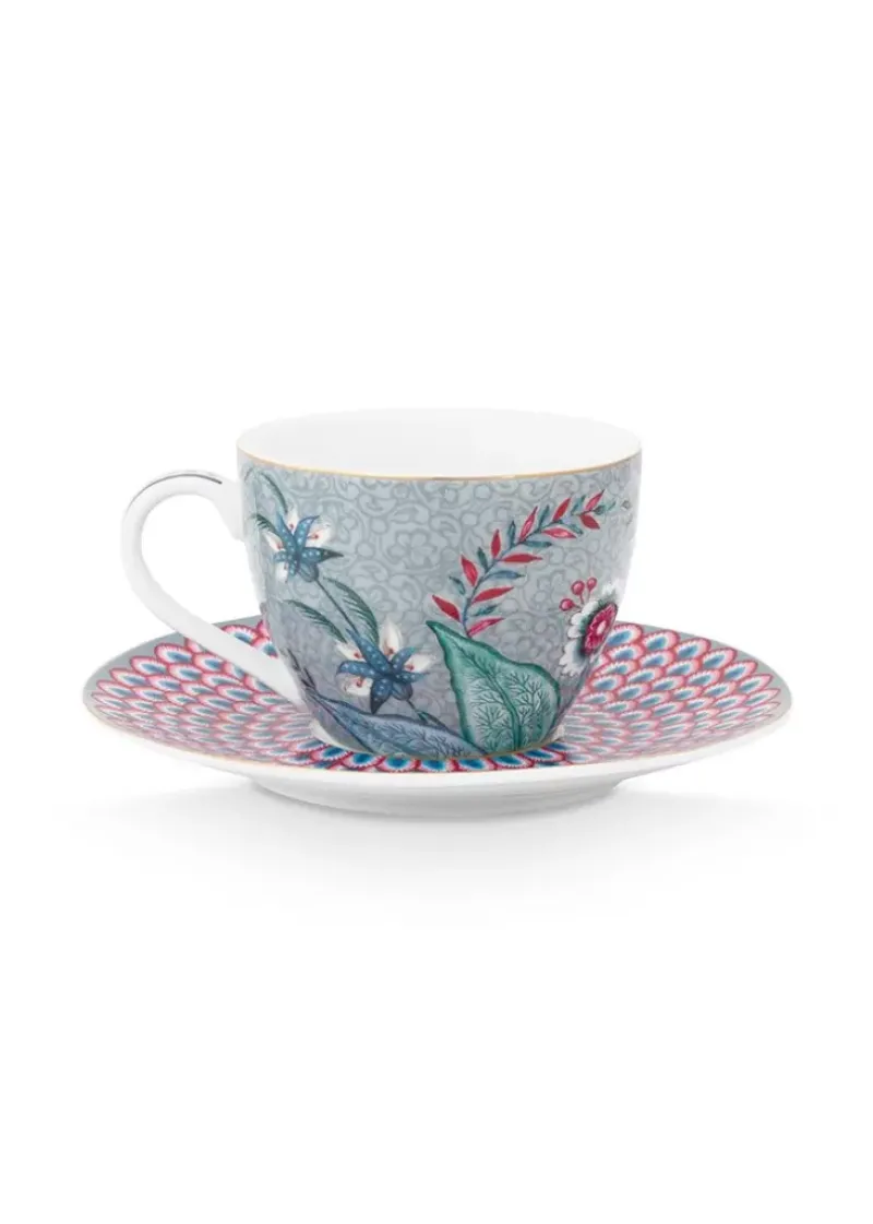 Flower Festival Espresso Kop & Schotel Licht<Pip Studio Online