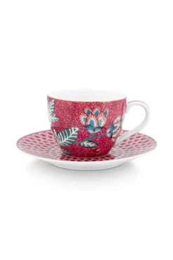Flower Festival Espresso Kop & Schotel Donker<Pip Studio