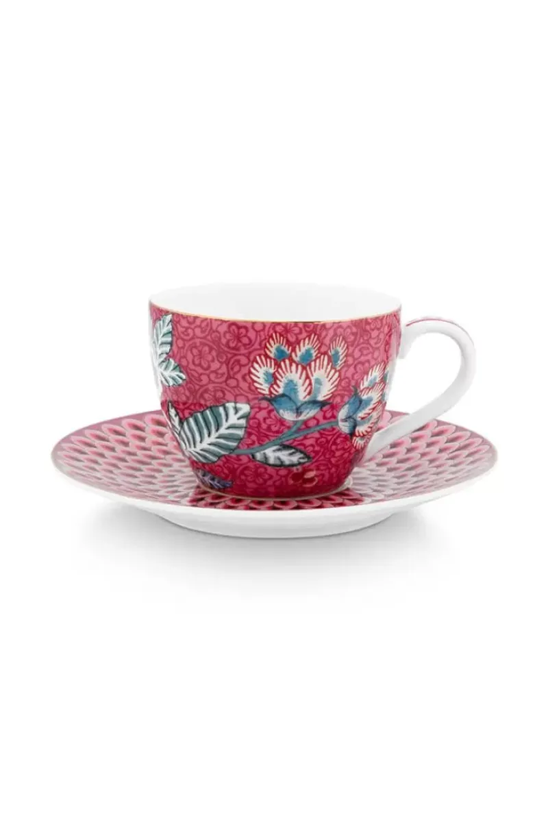 Flower Festival Espresso Kop & Schotel Donker<Pip Studio