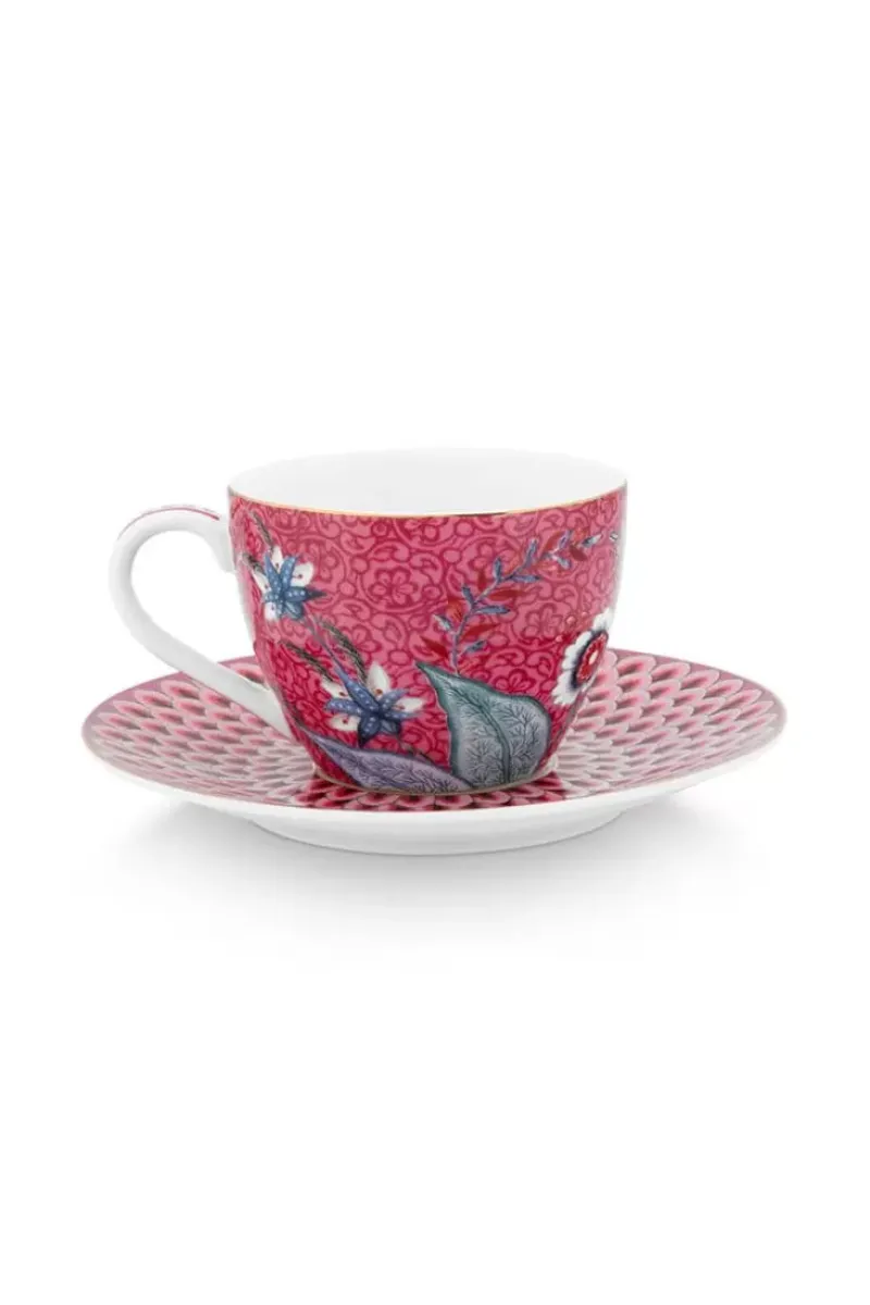 Flower Festival Espresso Kop & Schotel Donker<Pip Studio