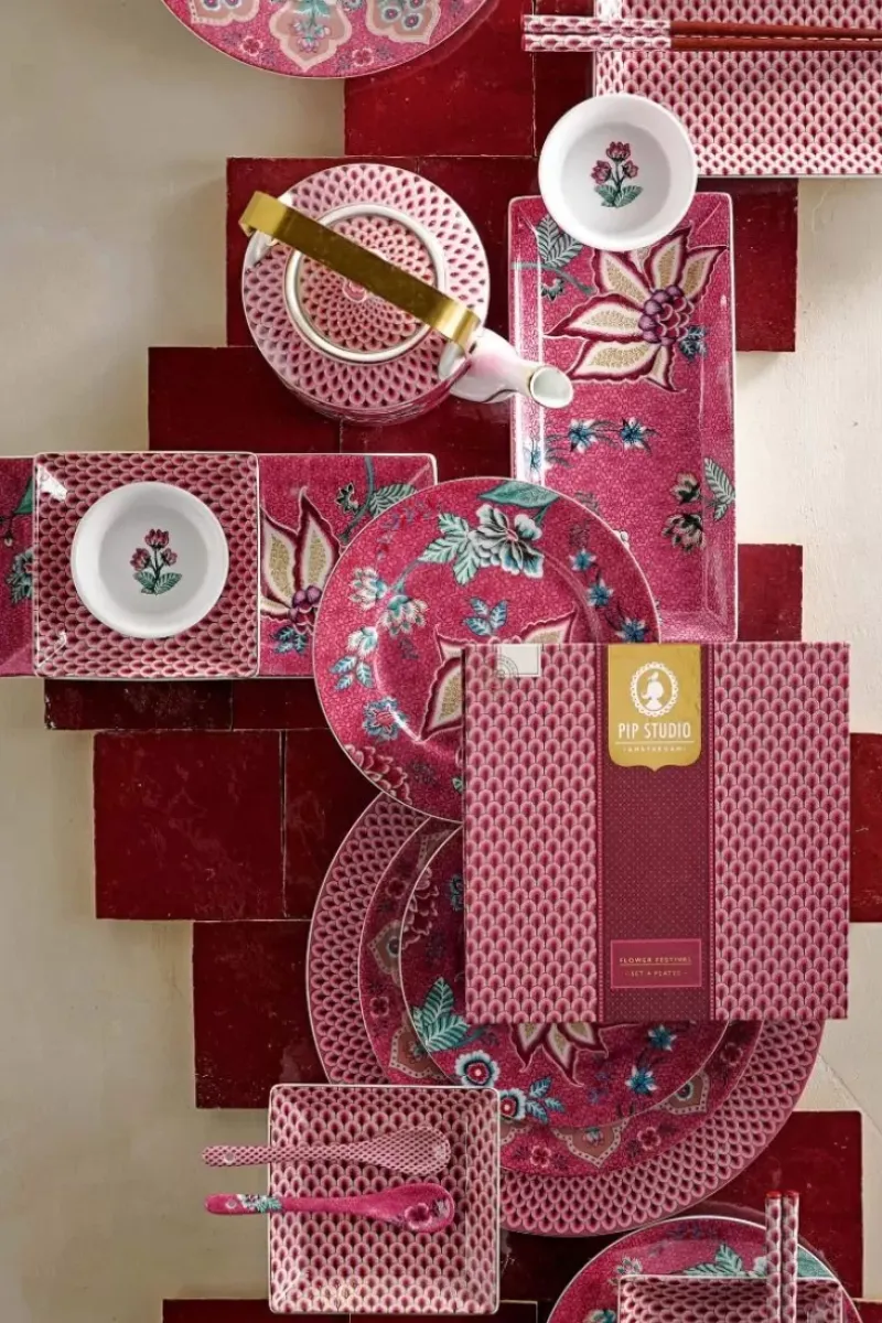 Flower Festival Set/4 Dinerborden Donker 26.5Cm<Pip Studio Clearance