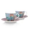 Flower Festival Set/2 Espresso Kop & Schotel Licht<Pip Studio Discount