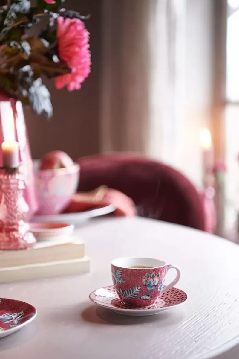 Flower Festival Set/2 Espresso Kop & Schotel Donker<Pip Studio Discount