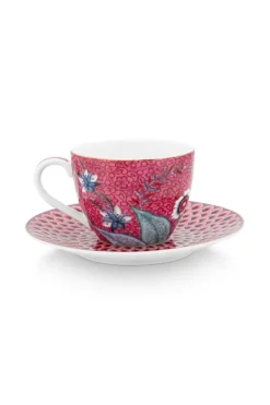 Flower Festival Set/2 Espresso Kop & Schotel Donker<Pip Studio Discount