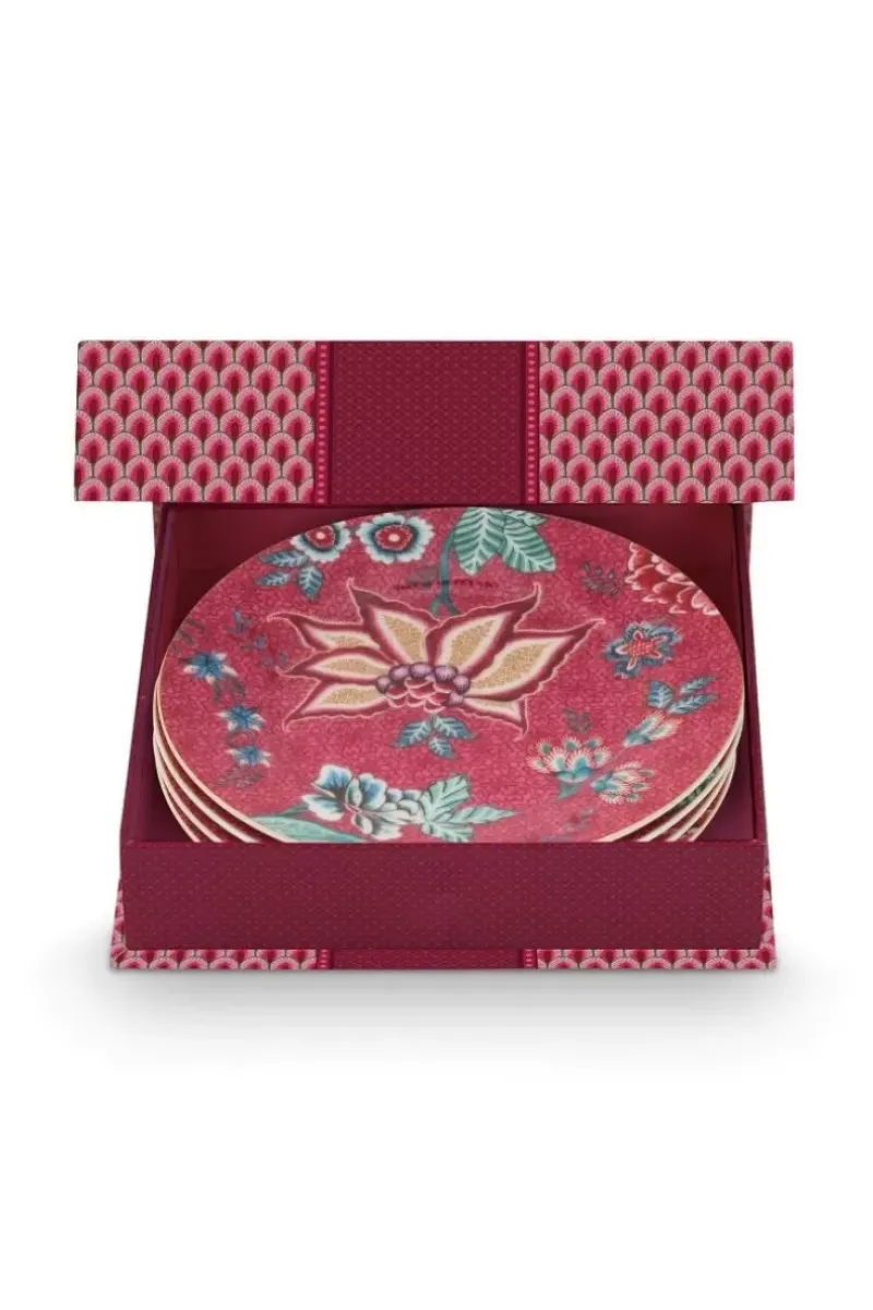 Flower Festival Set/4 Gebaksborden Donker 17Cm<Pip Studio
