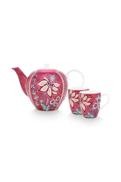 Flower Festival Thee Set/3 Groot Donker<Pip Studio