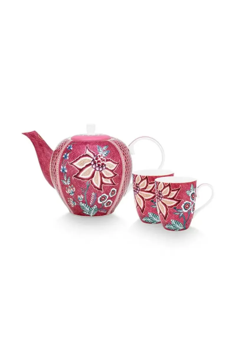 Flower Festival Thee Set/3 Groot Donker<Pip Studio