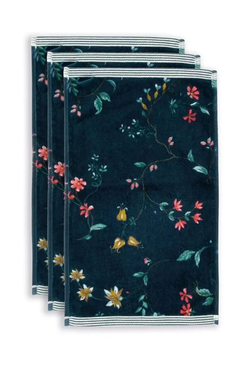 Gastendoek Set/3 Les Fleurs Donker 30X50 Cm<Pip Studio Online