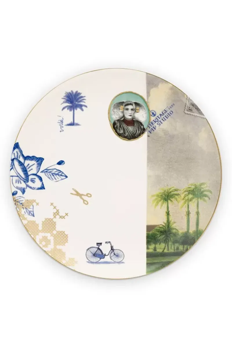 Heritage Ontbijtbord Palm Wit 20 Cm<Pip Studio Clearance