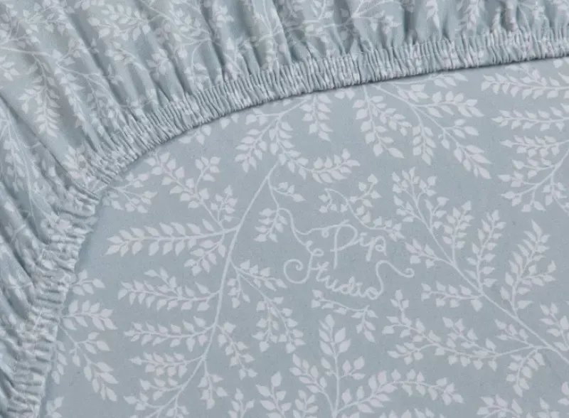 Hoeslaken Leafy Grijs<Pip Studio Clearance