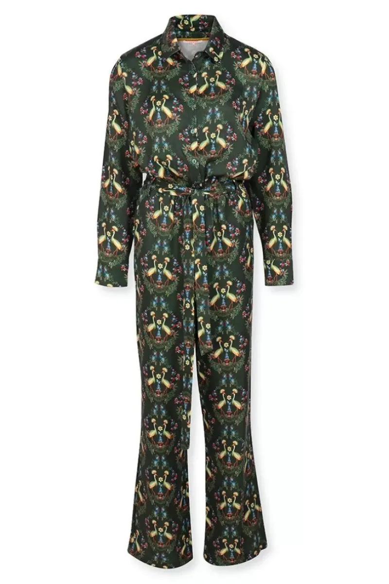 Jumpsuit Flirting Birds Groen<Pip Studio