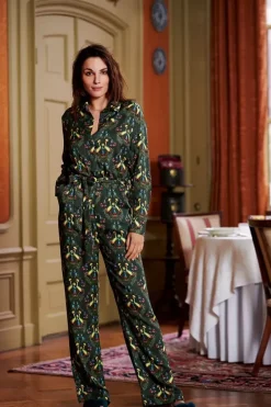 Jumpsuit Flirting Birds Groen<Pip Studio