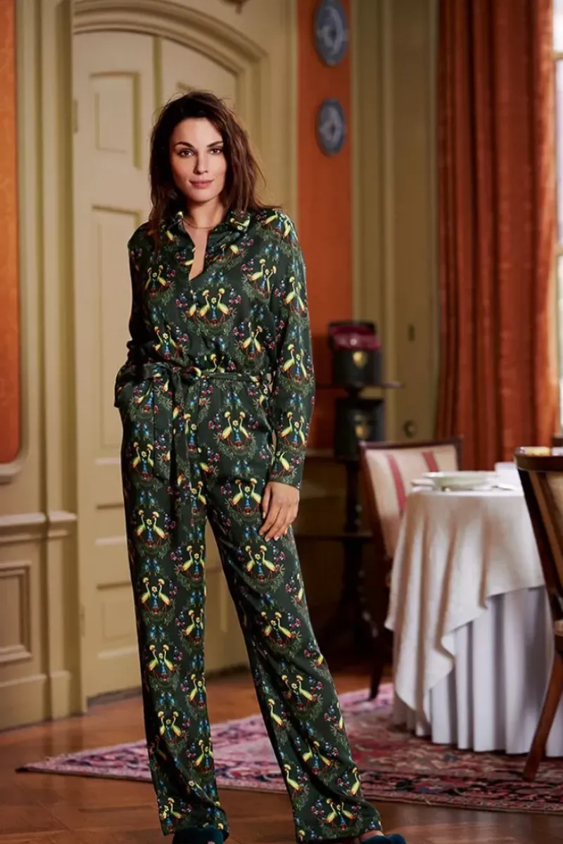 Jumpsuit Flirting Birds Groen<Pip Studio