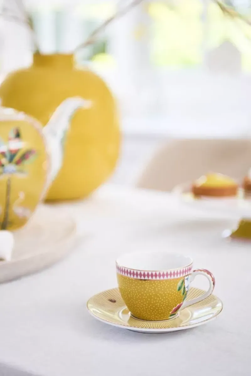 La Majorelle Espresso Kop & Schotel Geel<Pip Studio Online