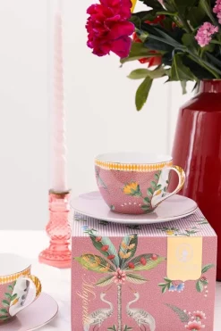 La Majorelle Set/2 Cappuccino Kop & Schotel Roze<Pip Studio Best