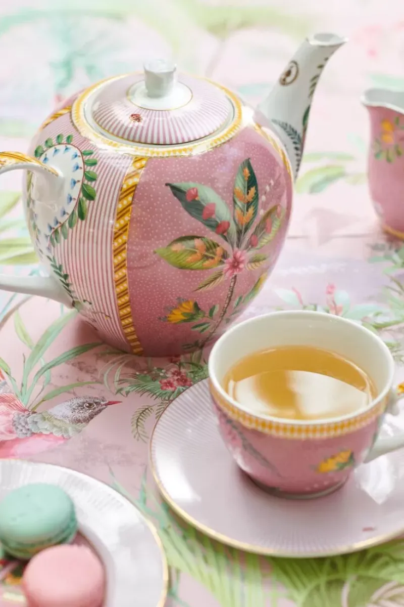 La Majorelle Set/2 Cappuccino Kop & Schotel Roze<Pip Studio Best