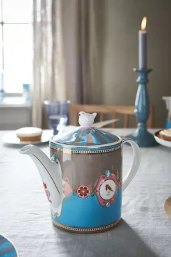 Love Birds Theepot Medium Blauw/Khaki<Pip Studio Online