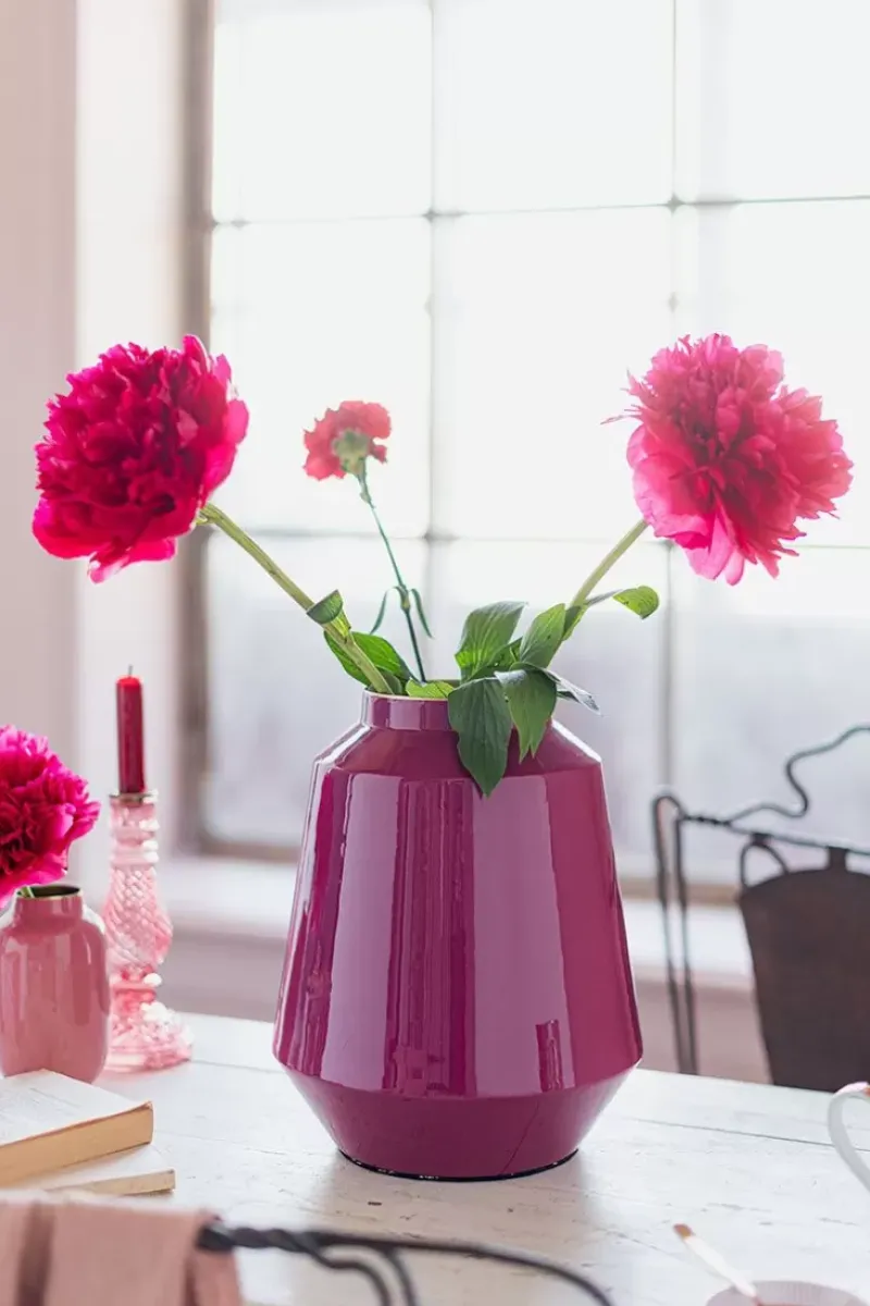 Metalen Vaas Roze 29 Cm<Pip Studio Outlet