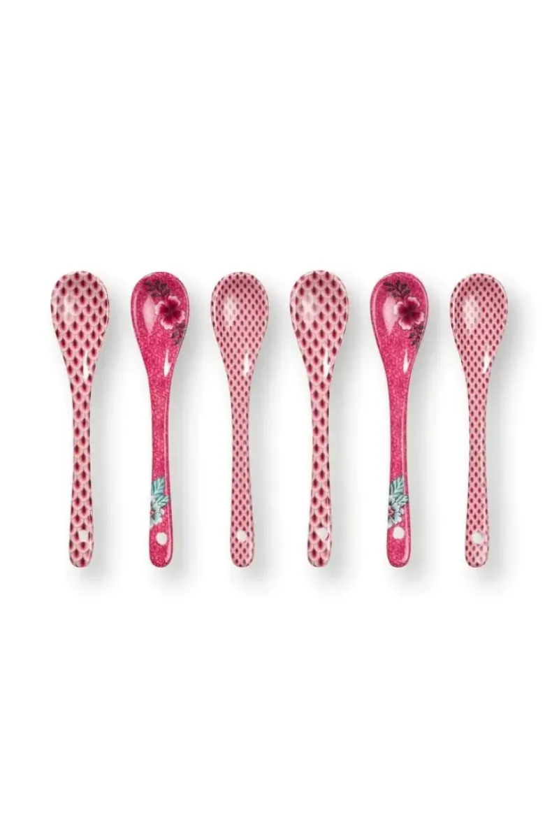 Oriental Flower Festival Set/6 Theelepels Donker<Pip Studio Hot