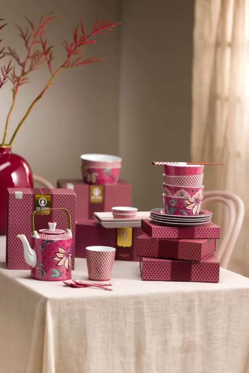 Oriental Flower Festival Set/6 Theelepels Donker<Pip Studio Hot