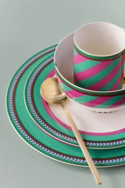Pip Chique Stripes Dinerbord Roze/Groen 28Cm<Pip Studio