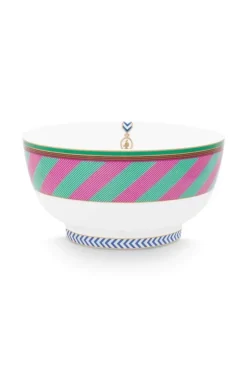 Pip Chique Stripes Kom Roze/Groen 18Cm<Pip Studio Clearance