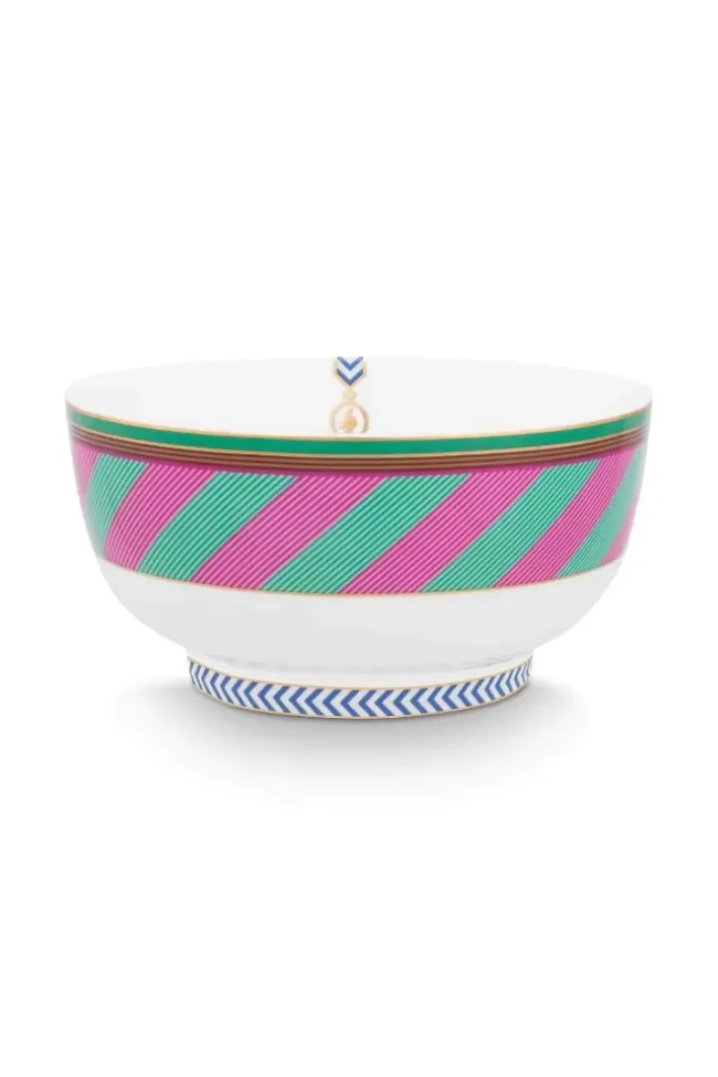 Pip Chique Stripes Kom Roze/Groen 15.5Cm<Pip Studio Outlet