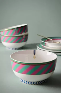 Pip Chique Stripes Kom Roze/Groen 20.5Cm<Pip Studio Hot