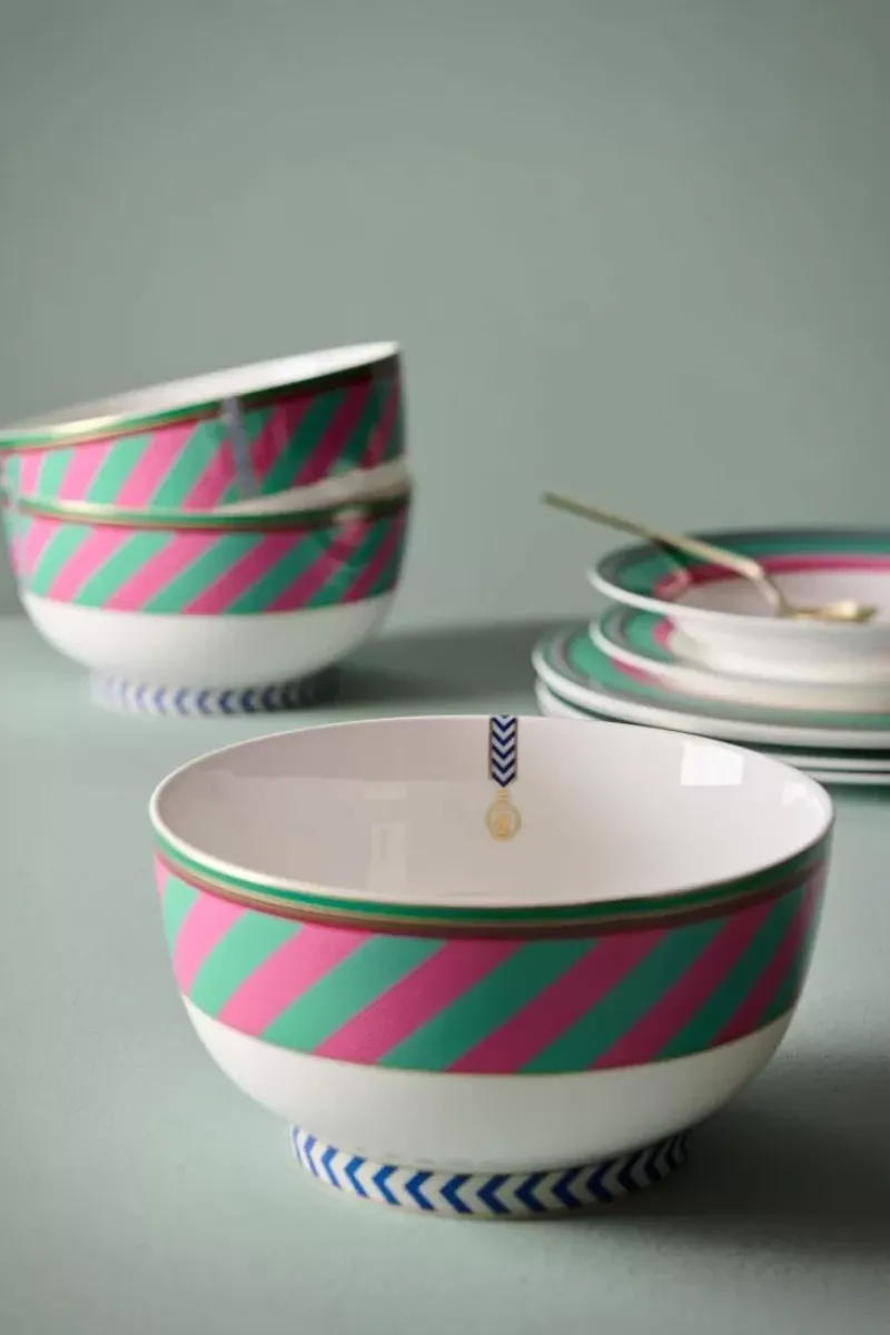 Pip Chique Stripes Kom Roze/Groen 20.5Cm<Pip Studio Hot
