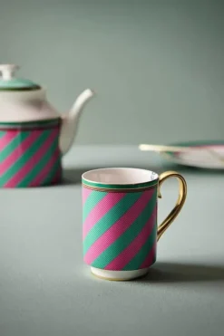 Pip Chique Stripes Mok Groot Roze/Groen 350Ml<Pip Studio Best