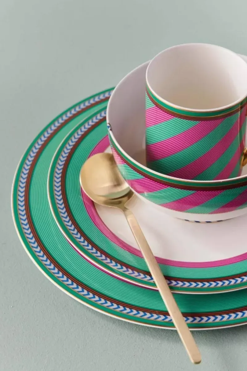 Pip Chique Stripes Mok Groot Roze/Groen 350Ml<Pip Studio Best