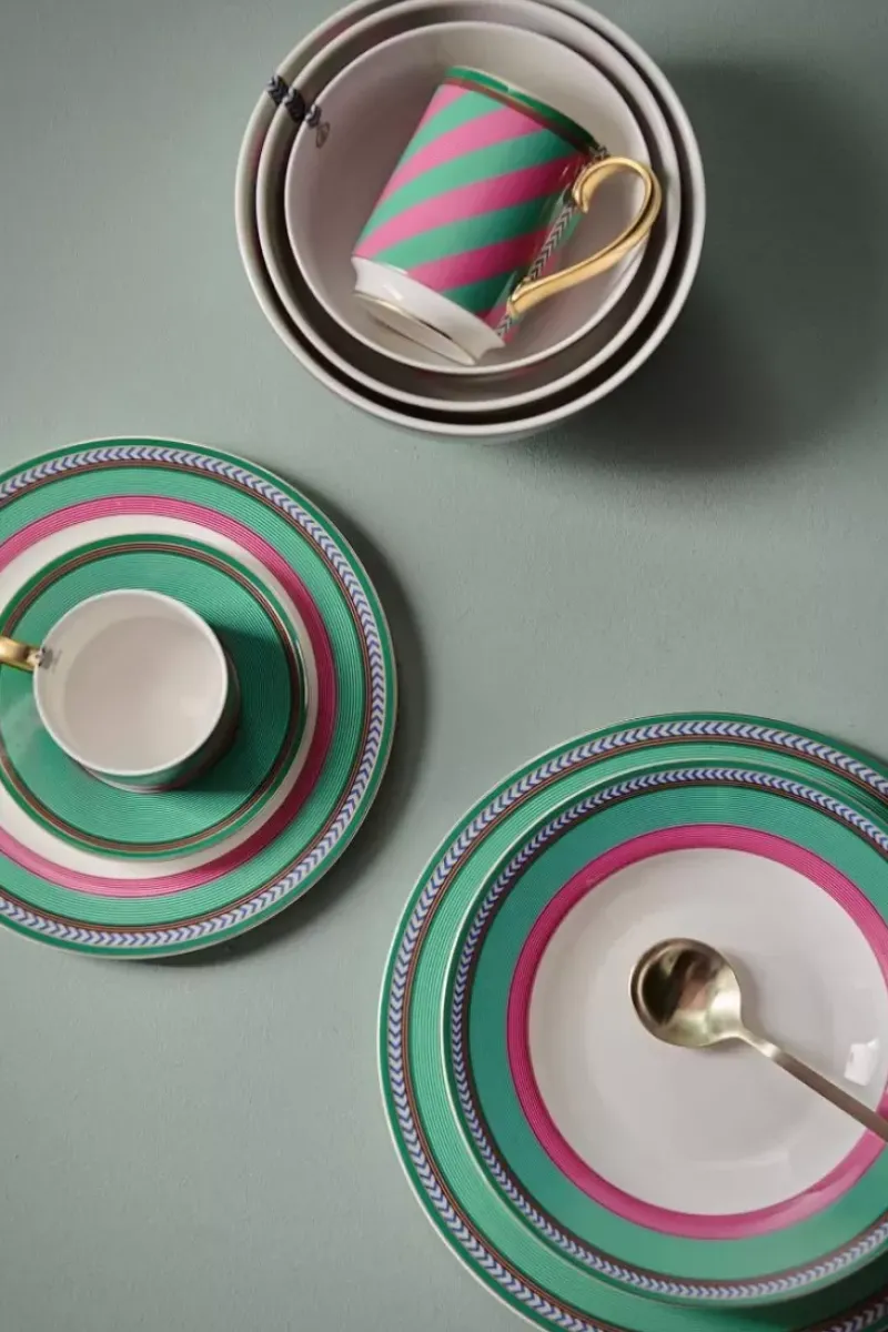 Pip Chique Stripes Mok Groot Roze/Groen 350Ml<Pip Studio Best