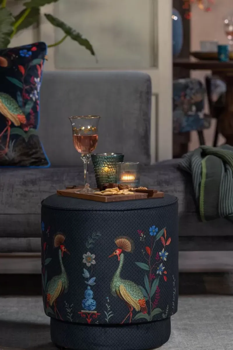 Poef Medium Flirting Birds Blauw<Pip Studio