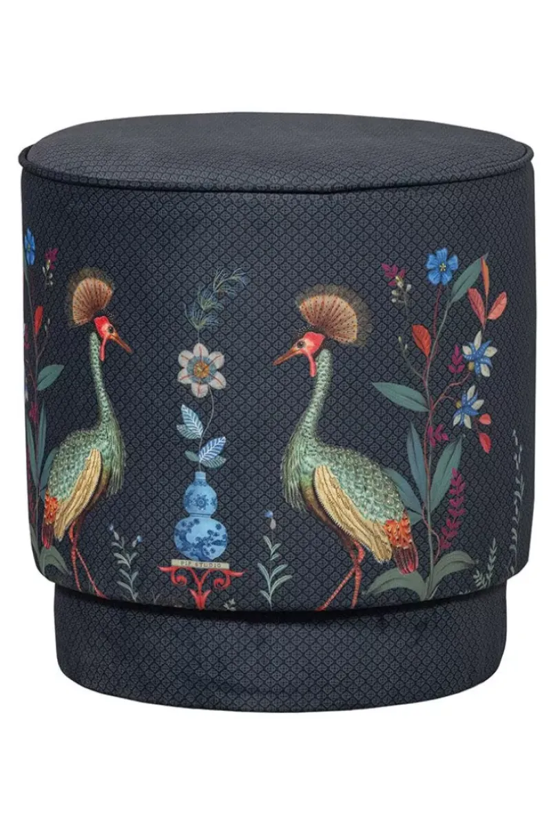 Poef Medium Flirting Birds Blauw<Pip Studio