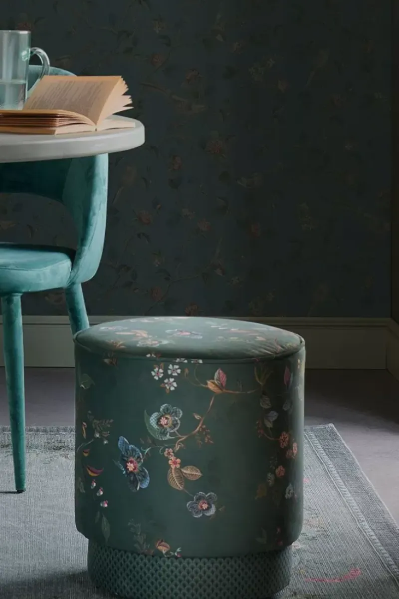 Poef Medium Kawai Flower Groen<Pip Studio