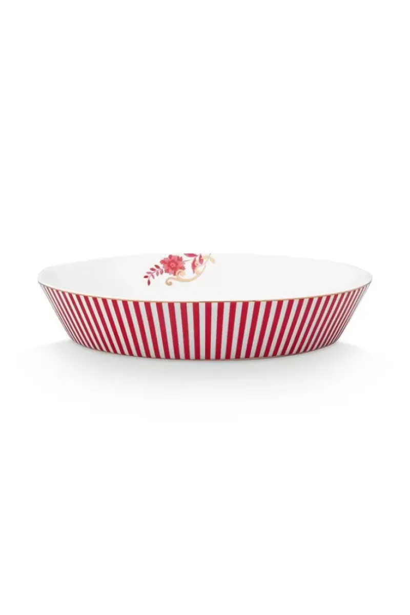 Royal Stripes Diep Bord Donkerroze 21.5Cm<Pip Studio Clearance