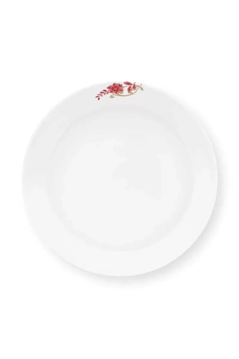 Royal Stripes Diep Bord Donkerroze 21.5Cm<Pip Studio Clearance