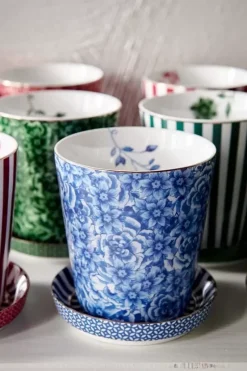 Royal Stripes Mok Bloemen & Theetip<Pip Studio Clearance
