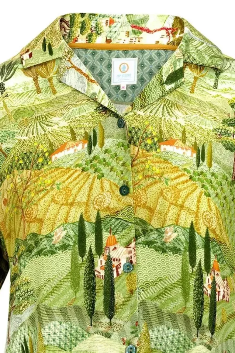 Top Korte Mouw Toscana Groen<Pip Studio Sale