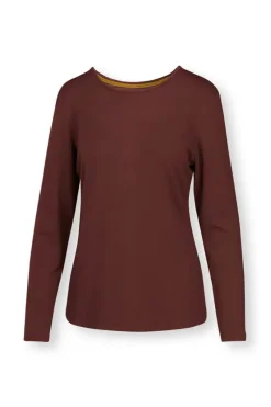 Top Lange Mouw Solid Terra Rood<Pip Studio New