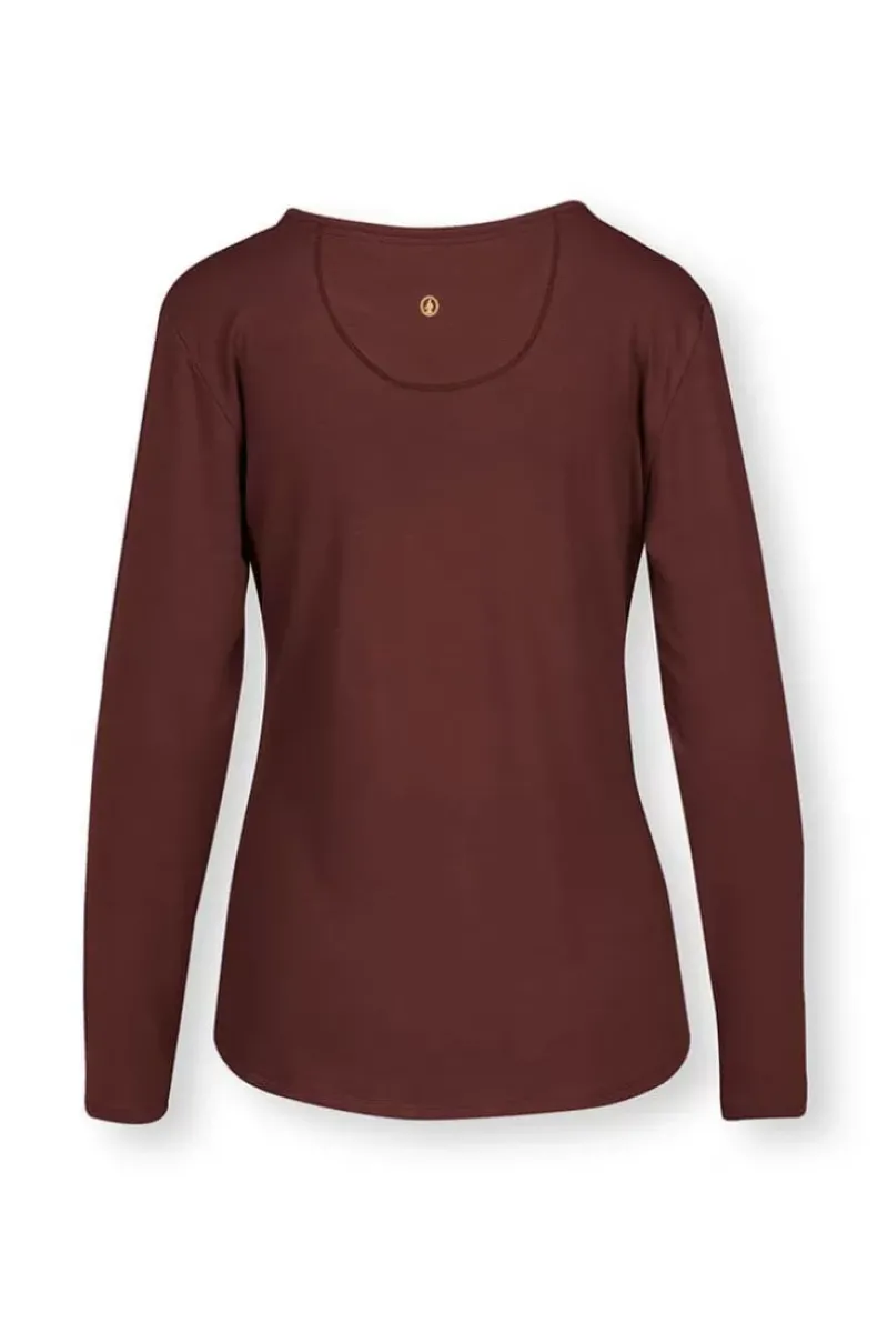 Top Lange Mouw Solid Terra Rood<Pip Studio New