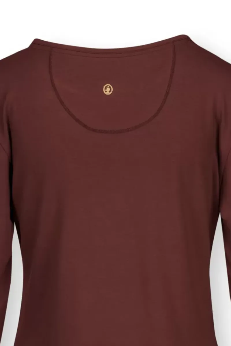Top Lange Mouw Solid Terra Rood<Pip Studio New